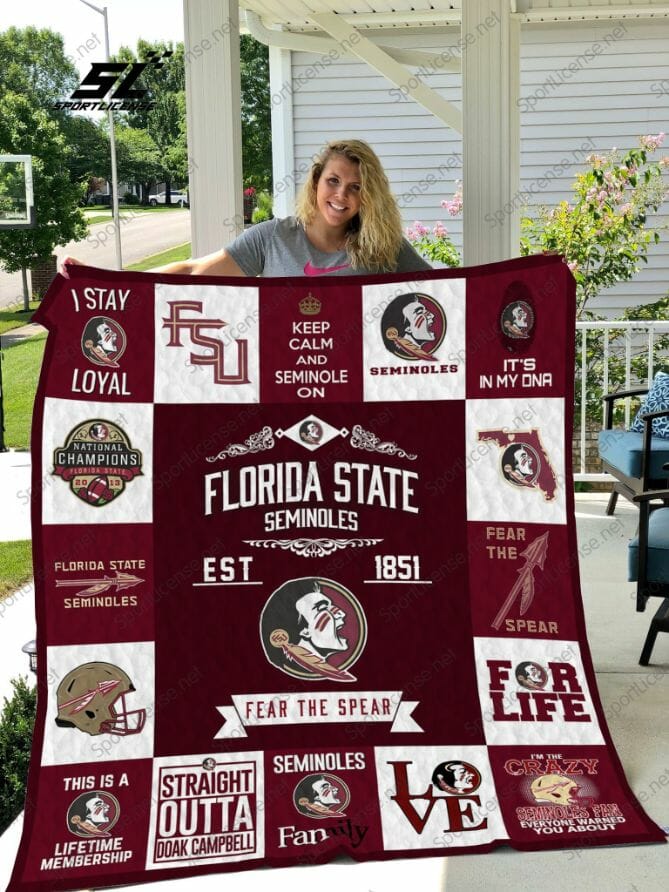 ncaa florida state seminoles garnet white quilt fleece blanket wfqf156 2j6cl