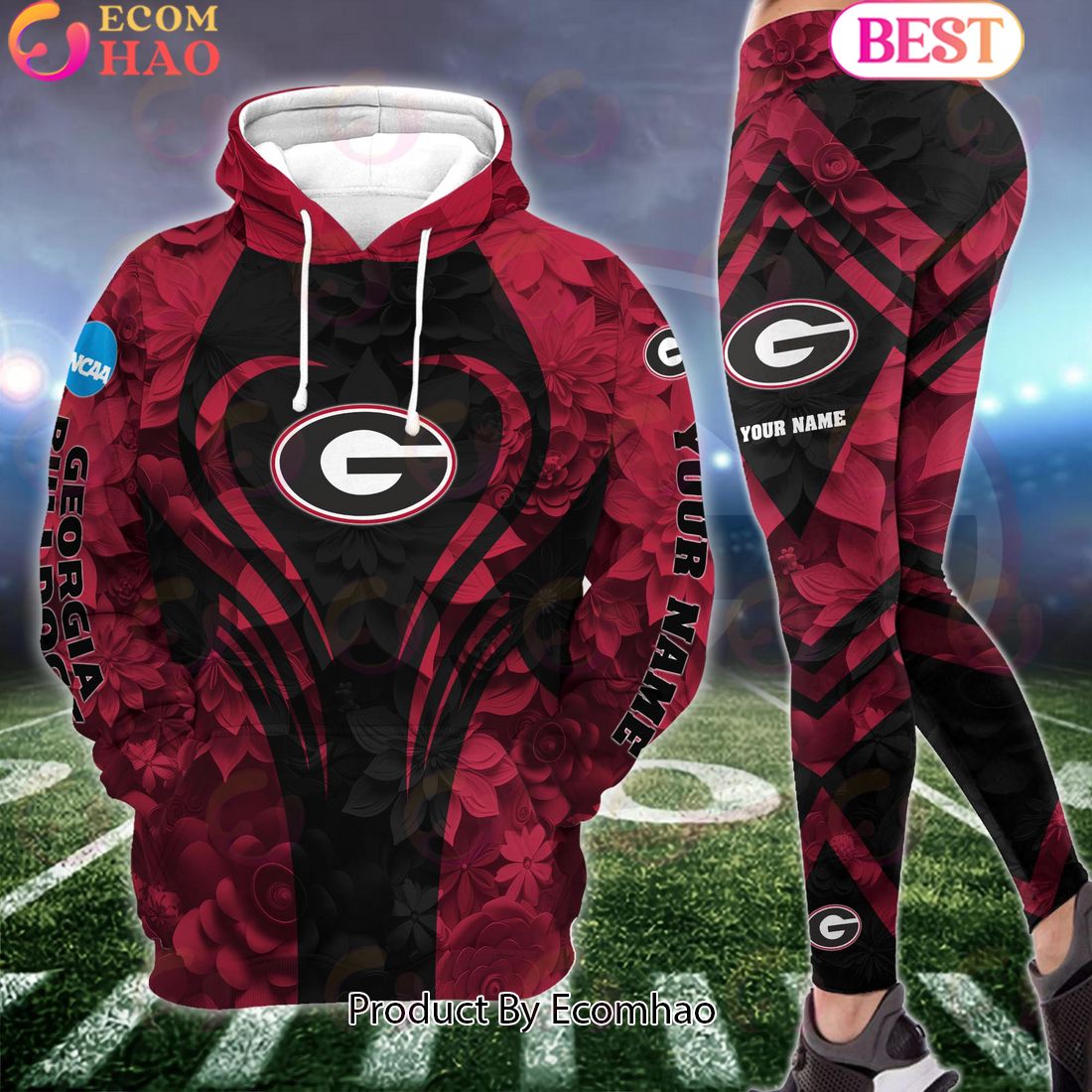 ncaa georgia bulldogs hoodie and leggings custom your name football team clothings gift for football lovers 1 9wbLU