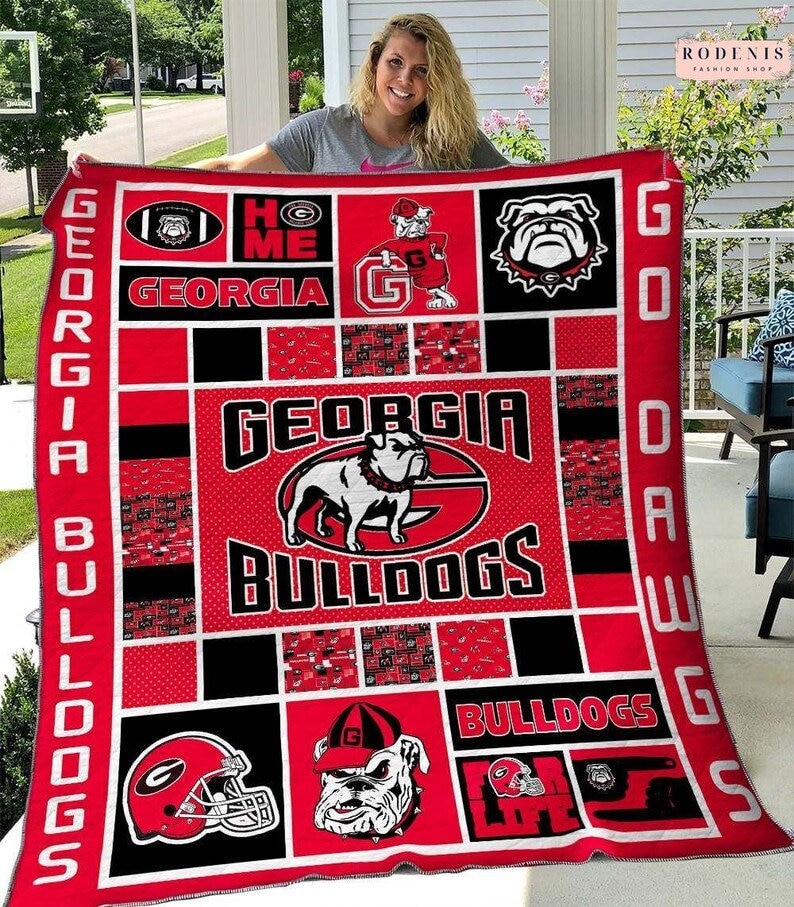 ncaa georgia bulldogs quilt fleece blanket v5 wfqf175 k7kvk