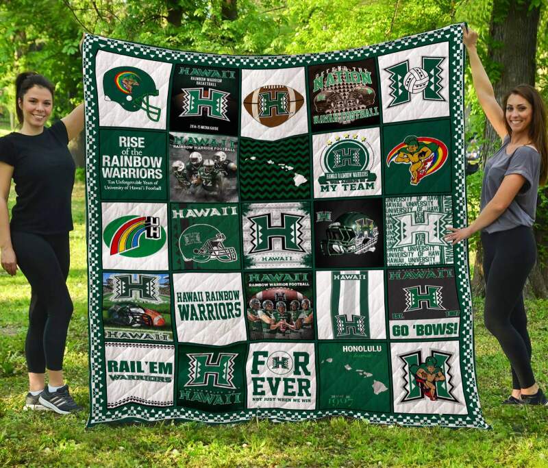 ncaa hawaii rainbow warriors quilt fleece blanket wfqf197 xquxc