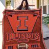 ncaa illinois fighting illini orange est 1890 quilt fleece blanket wfqf205 jyjne