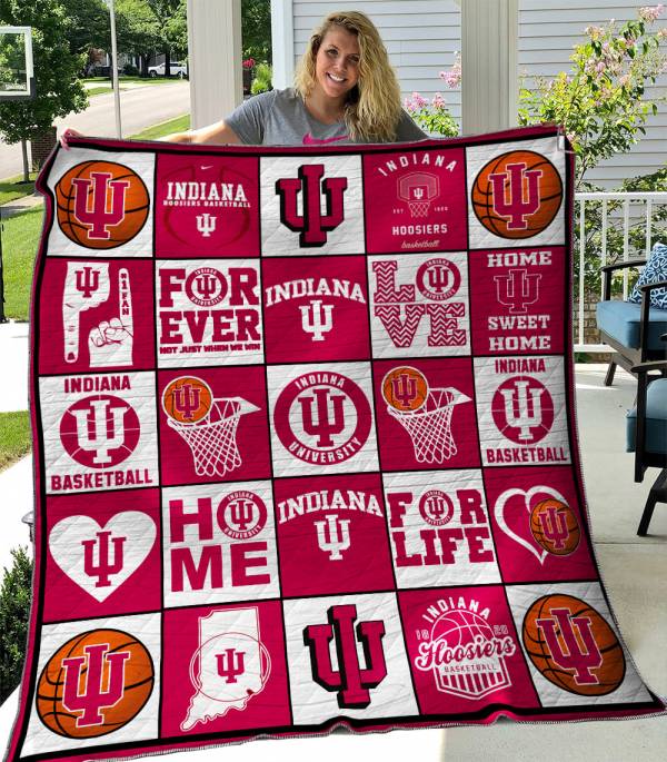 ncaa indiana hoosiers crimson white quilt fleece blanket v3 wfqf210 5kpha