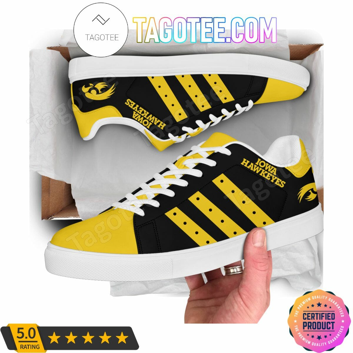 ncaa iowa hawkeyes black gold stan smith shoes v2 o1d7b