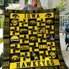 ncaa iowa hawkeyes gold black quilt fleece blanket v4 wfqf223 fpnji