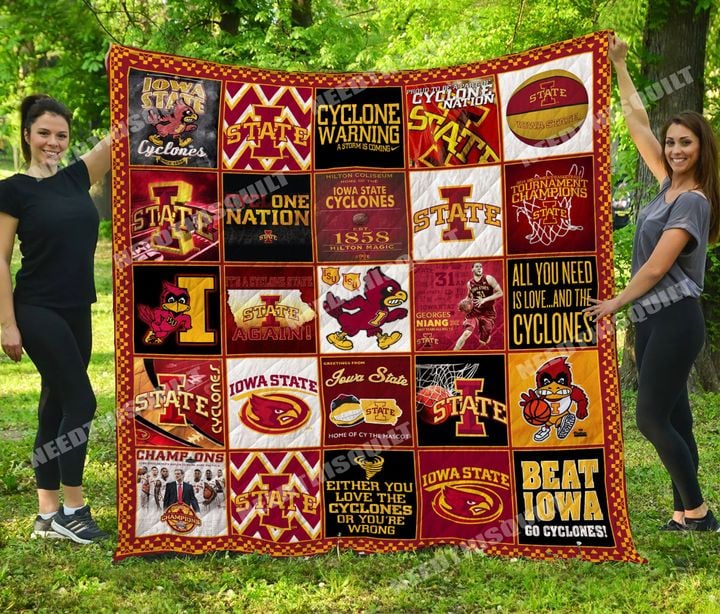 ncaa iowa state cyclones cardinal black quilt fleece blanket wfqf231 ewyxw