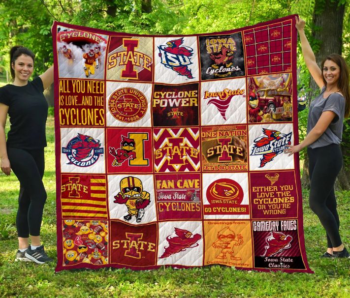 ncaa iowa state cyclones cardinal white quilt fleece blanket v3 wfqf237 9ecyh