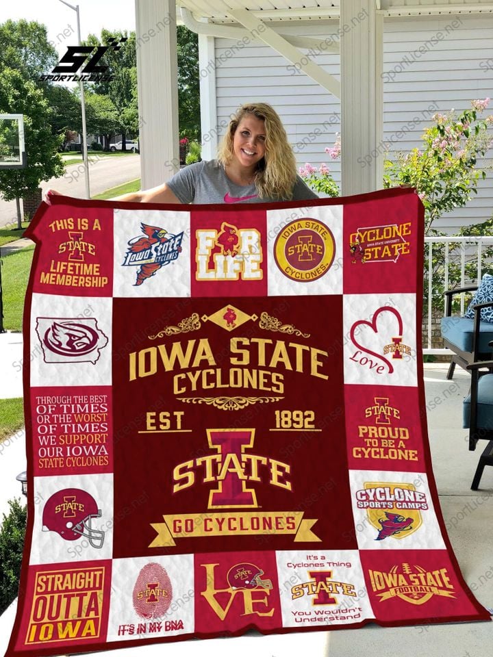 ncaa iowa state cyclones cardinal white quilt fleece blanket wfqf238 nwowo