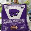 ncaa kansas state wildcats purple white 1896 quilt fleece blanket wfqf256 eg49b