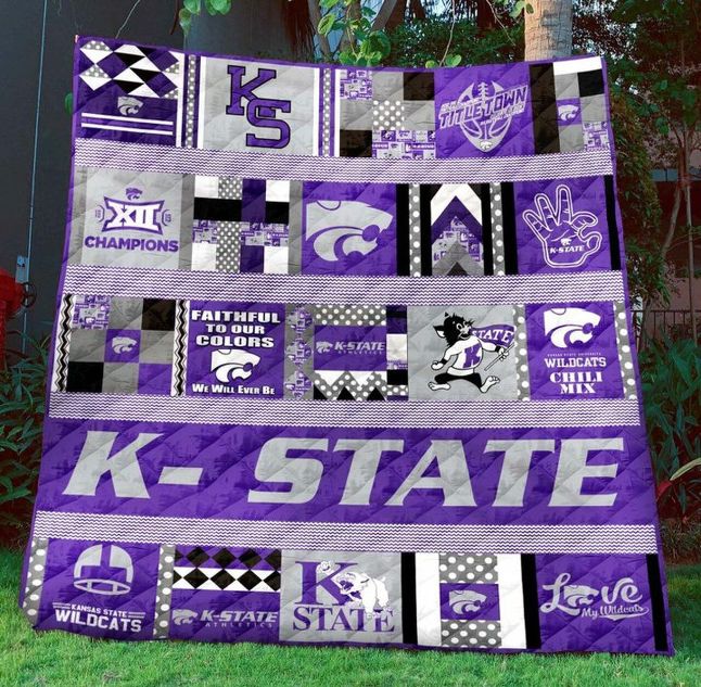 ncaa kansas state wildcats purple white quilt fleece blanket v7 wfqf263 va5nv