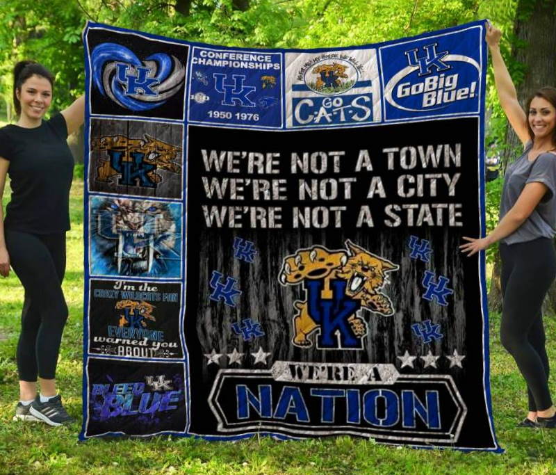 ncaa kentucky wildcats black blue quilt fleece blanket wfqf265 9rcpg