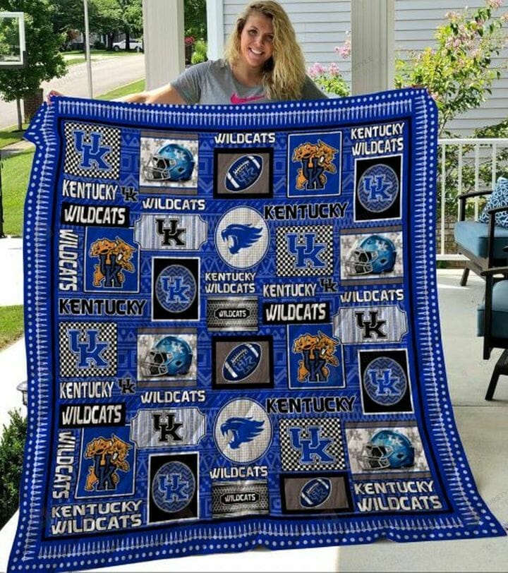 ncaa kentucky wildcats blue quilt fleece blanket v2 wfqf267 u8xyj