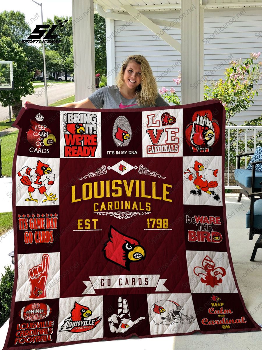 ncaa louisville cardinals quilt fleece blanket wfqf282 6c3h6