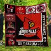 ncaa louisville cardinals red black quilt fleece blanket wfqf283 nxqks