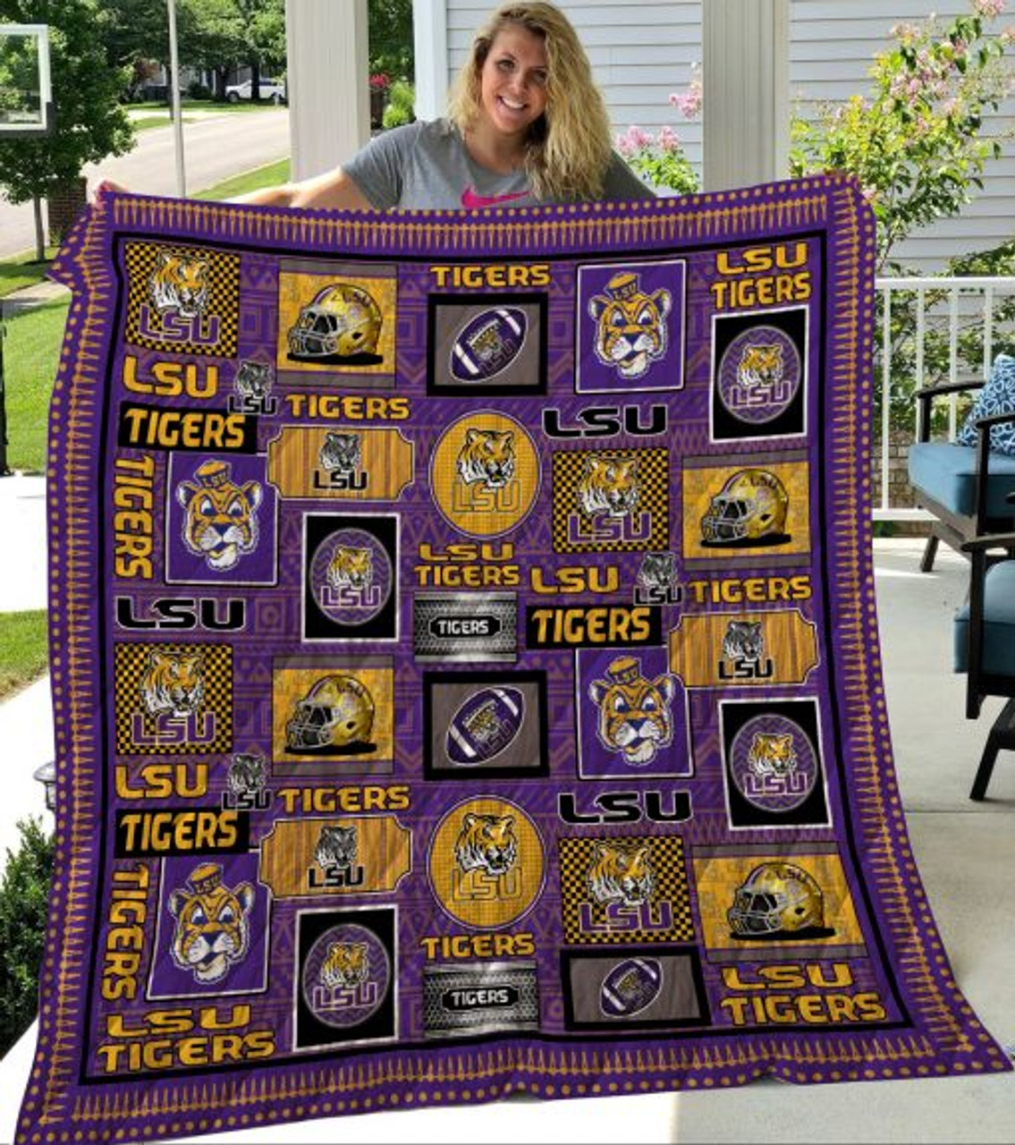 ncaa lsu tigers limited quilt fleece blanket wfqf292 54pqp