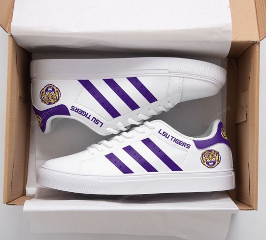 ncaa lsu tigers white purple stan smith shoes 7j4d6