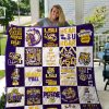 ncaa lsu tigers white quilt fleece blanket wfqf307 pcmu5