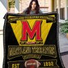 ncaa maryland terrapins black gold est 1892 quilt fleece blanket wfqf311 c69ah