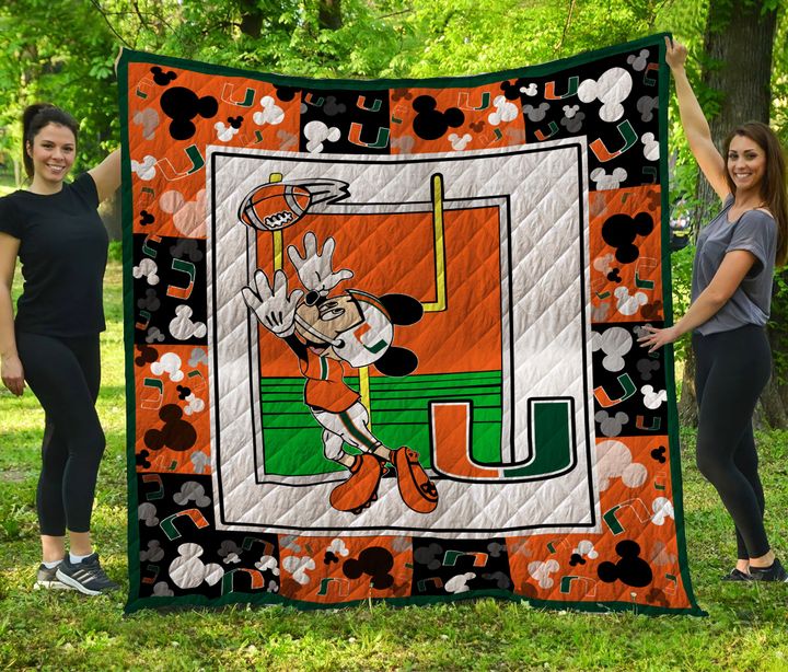 ncaa miami hurricanes mickey mouse quilt fleece blanket wfqf327 6jpxn