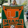 ncaa miami hurricanes orange green est 1926 quilt fleece blanket wfqf329 jgwnz