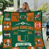 ncaa miami hurricanes orange green mascot quilt fleece blanket v2 wfqf331 85xay