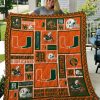 ncaa miami hurricanes orange green mascot quilt fleece blanket v3 wfqf332 ezkny