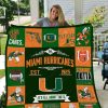 ncaa miami hurricanes orange green mascot quilt fleece blanket wfqf333 mctdt