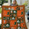 ncaa miami hurricanes orange green quilt fleece blanket v4 wfqf330 nh7p3