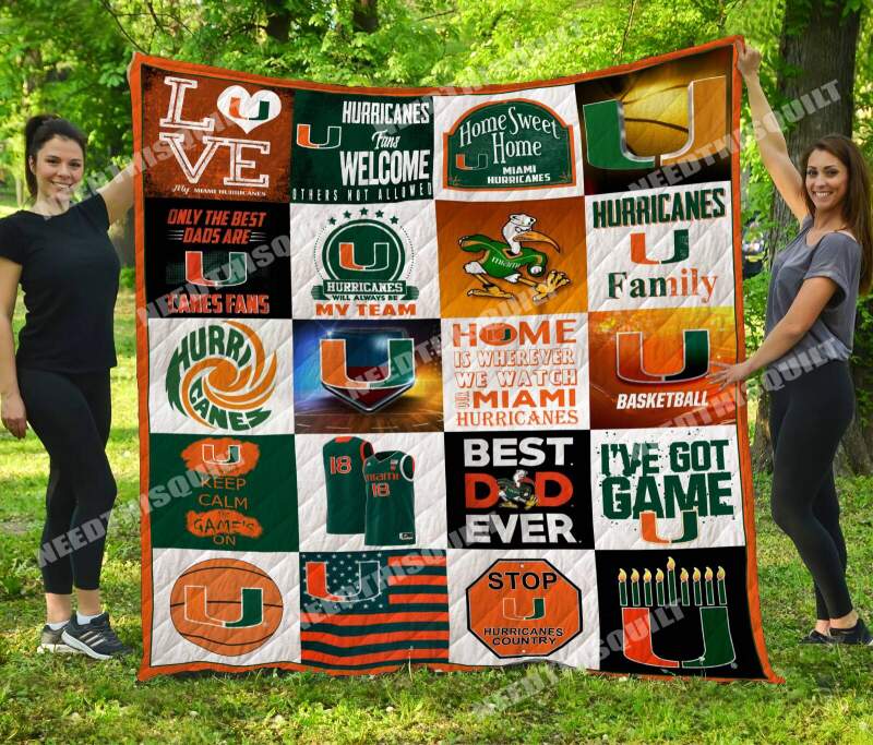 ncaa miami hurricanes orange white quilt fleece blanket wfqf335 3bgsw