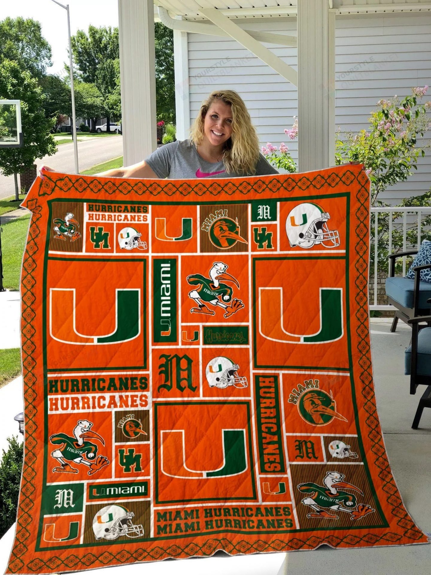 ncaa miami hurricanes quilt fleece blanket wfqf336 4pzjo