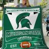 ncaa michigan state spartans est 1855 green quilt fleece blanket wfqf338 qsyp6