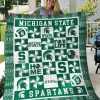 ncaa michigan state spartans quilt fleece blanket v4 wfqf352 y7u60