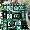 ncaa michigan state spartans quilt fleece blanket v5 wfqf353 hq0yf