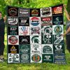 ncaa michigan state spartans quilt fleece blanket v6 wfqf345 symbc