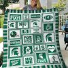 ncaa michigan state spartans quilt fleece blanket v7 wfqf355 oz22b