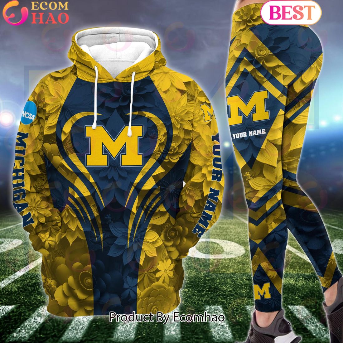 ncaa michigan wolverines hoodie and leggings custom your name football team clothings gift for football lovers 1 9uRs6