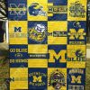 ncaa michigan wolverines maize blue quilt fleece blanket v2 wfqf358 y9qgh