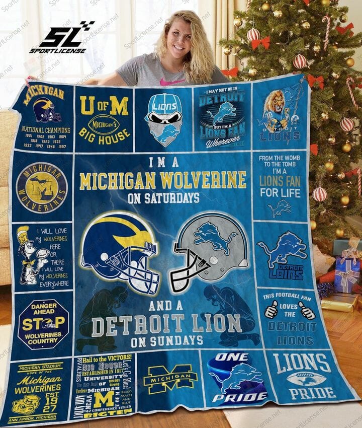 ncaa michigan wolverines navy blue aqua quilt fleece blanket wfqf360 9nrvh