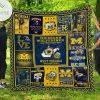 ncaa michigan wolverines navy blue maize quilt fleece blanket v2 wfqf361 eotco