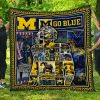 ncaa michigan wolverines navy blue maize quilt fleece blanket wfqf362 rtu3a