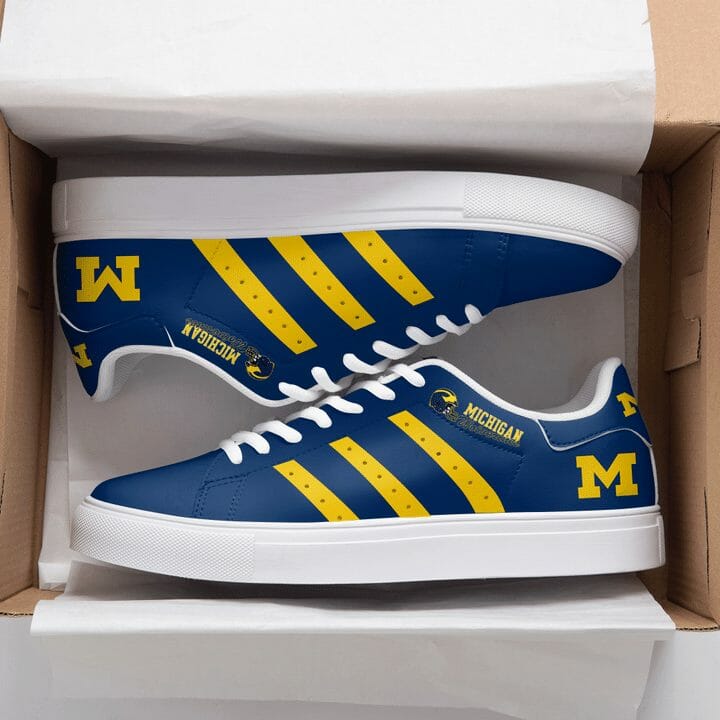 ncaa michigan wolverines navy blue maize stan smith shoes 9oqvq