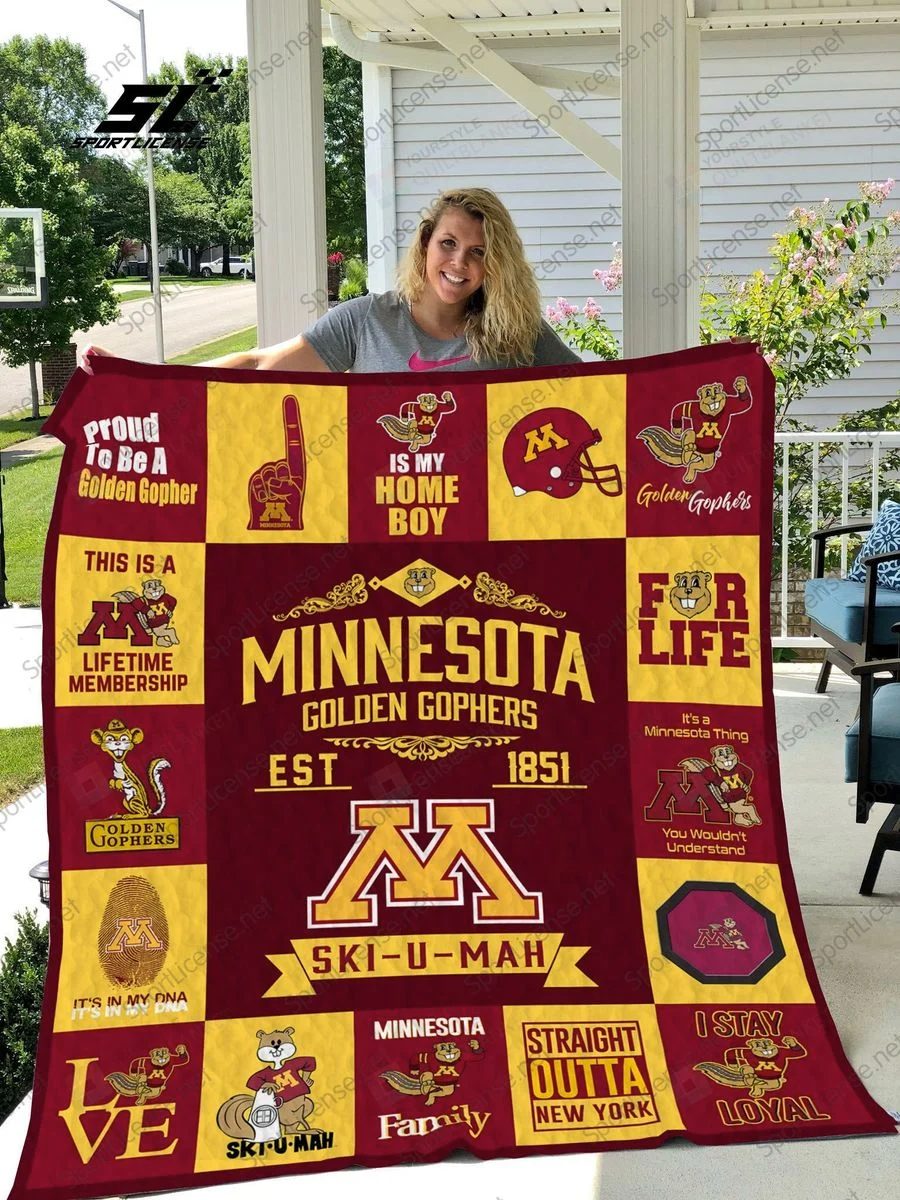 ncaa minnesota golden gophers ski u mah quilt fleece blanket wfqf369 taygm