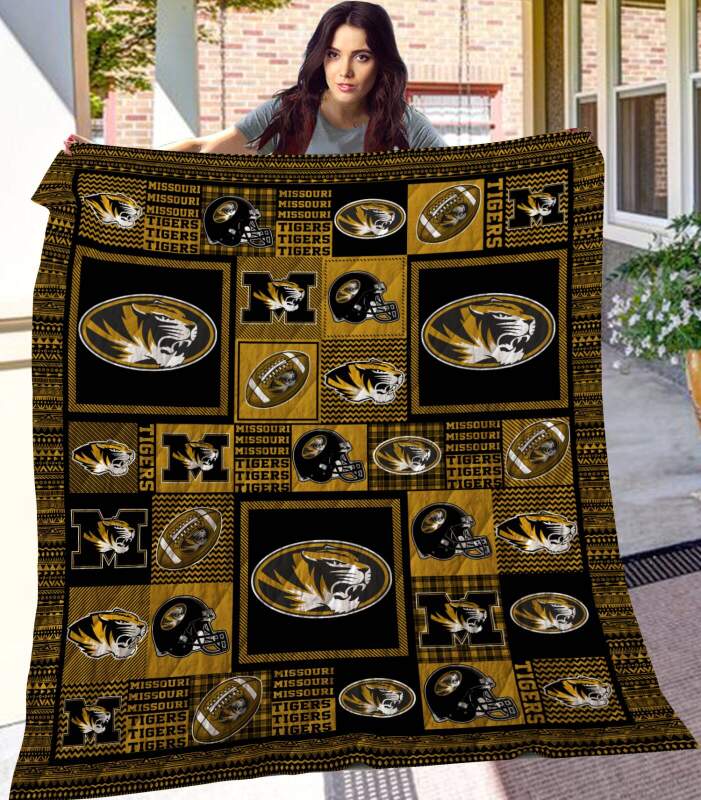 ncaa missouri tigers gold black quilt fleece blanket v2 wfqf377 xsf6b