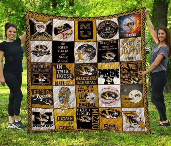 ncaa missouri tigers gold white quilt fleece blanket v2 wfqf381 w4ubn