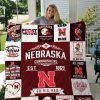 ncaa nebraska cornhuskers red white est 1869 quilt fleece blanket wfqf392 jhsgg