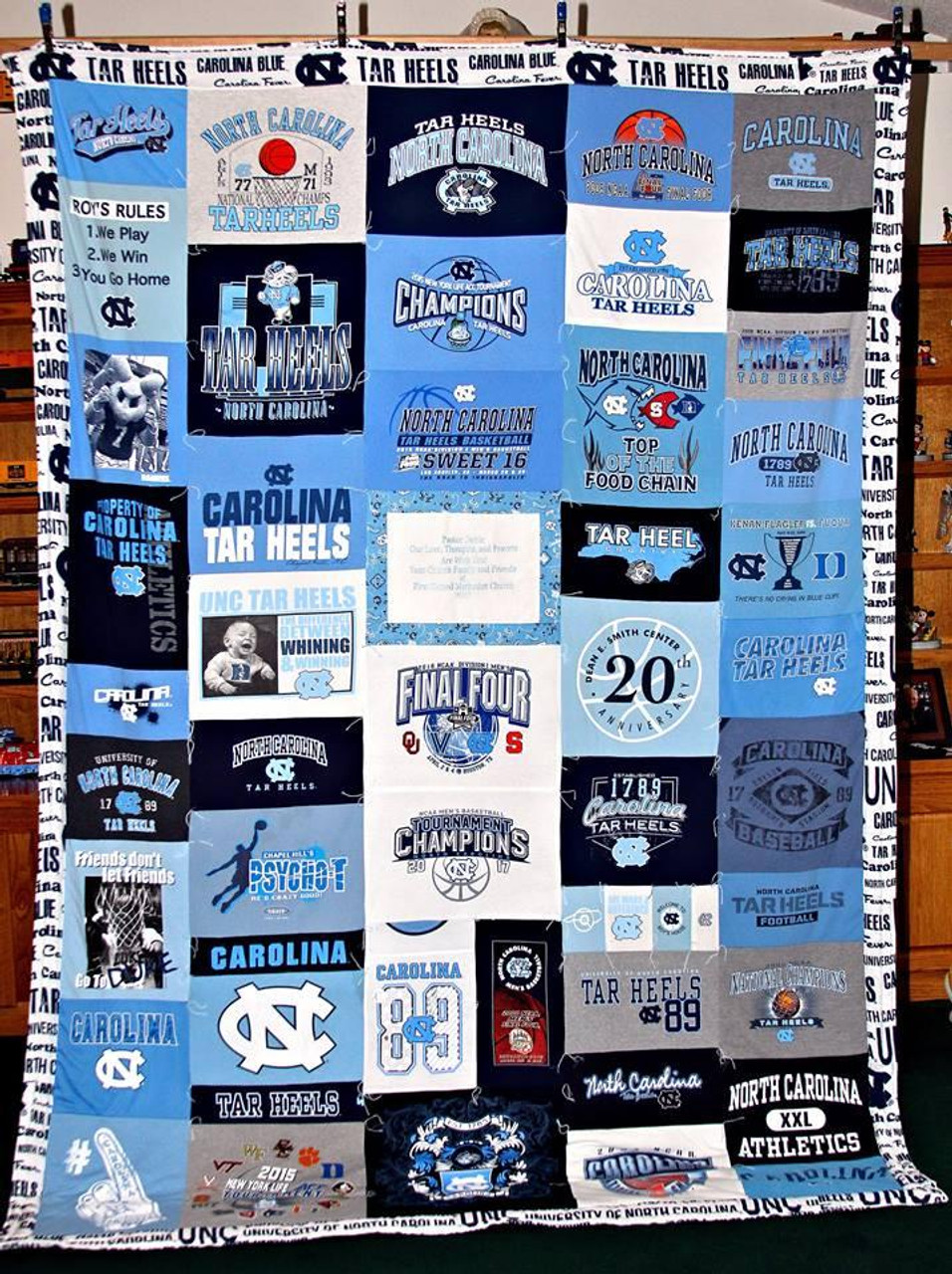 ncaa north carolina tar heels quilt fleece blanket v4 wfqf405 rhwem