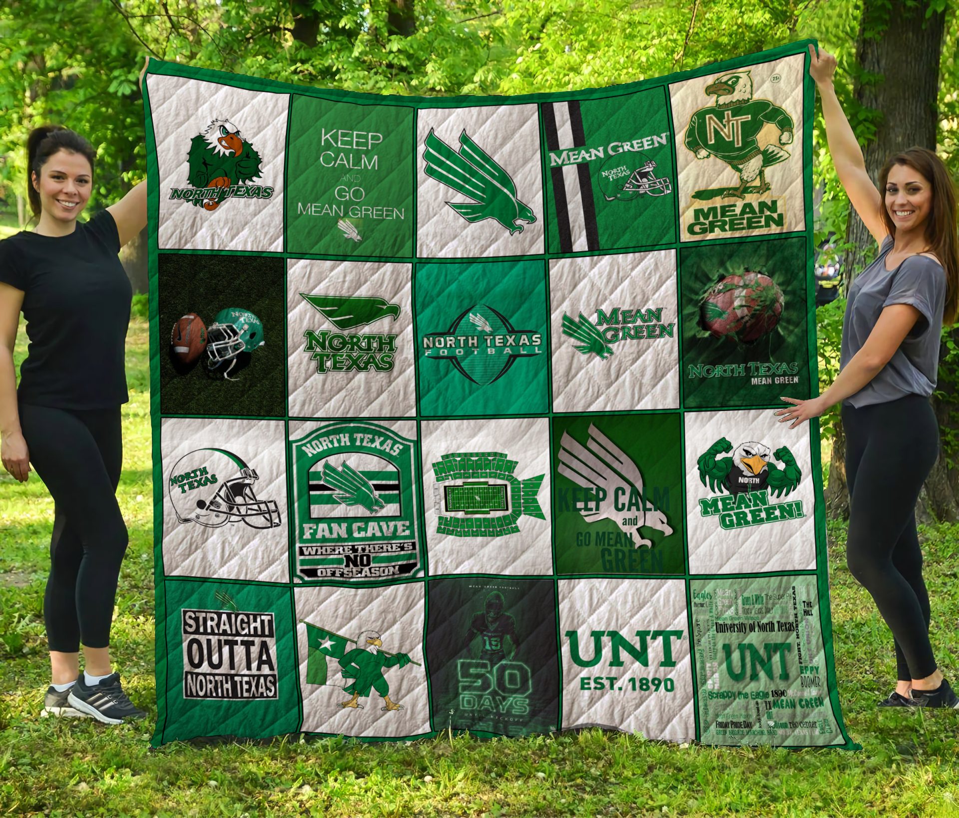 ncaa north texas mean green quilt fleece blanket wfqf409 bwzwe