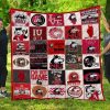 ncaa northern illinois huskies red white quilt fleece blanket v2 wfqf412 tewly