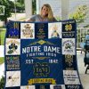 ncaa notre dame fighting irish blue white est 1842 quilt fleece blanket wfqf415 hyhgr