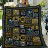 ncaa notre dame fighting irish gold blue quilt fleece blanket v2 wfqf419 kz85e