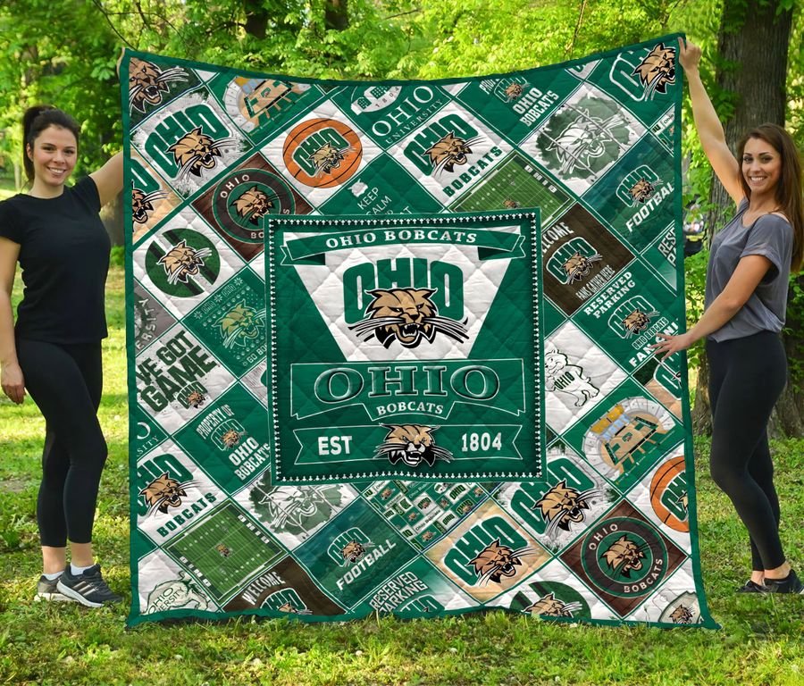 ncaa ohio bobcats quilt fleece blanket wfqf430 3vqhy